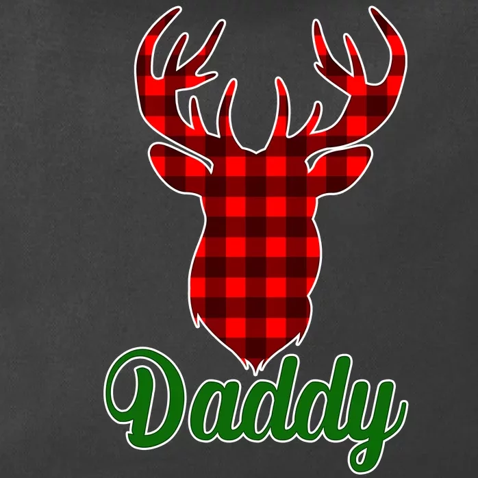 Matching Holiday Family Plaid Reindeer Daddy Zip Tote Bag