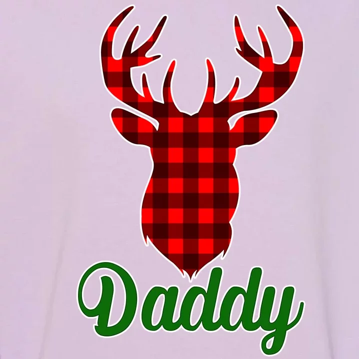 Matching Holiday Family Plaid Reindeer Daddy Garment-Dyed Sweatshirt