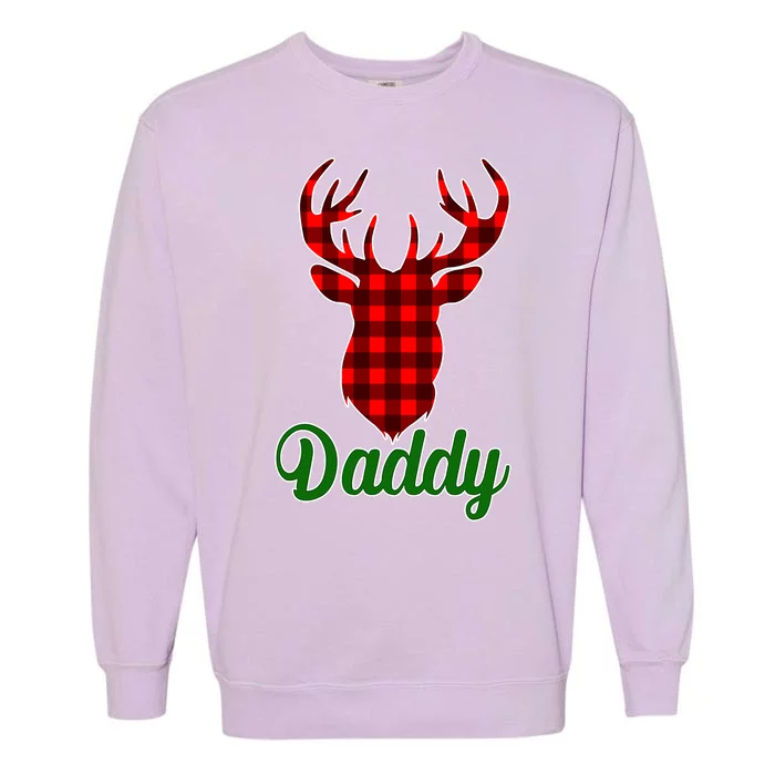 Matching Holiday Family Plaid Reindeer Daddy Garment-Dyed Sweatshirt