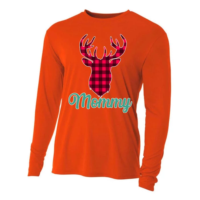 Matching Holiday Family Plaid Reindeer Mommy Cooling Performance Long Sleeve Crew