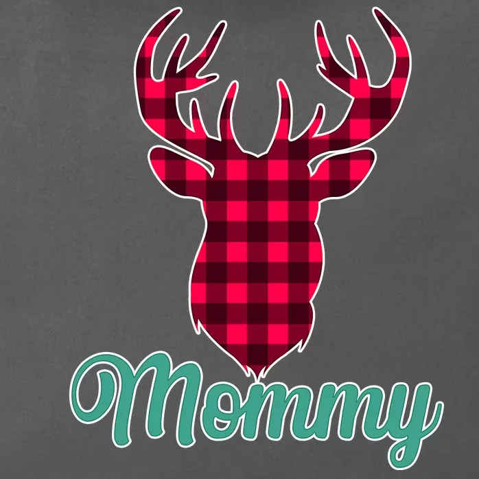 Matching Holiday Family Plaid Reindeer Mommy Zip Tote Bag