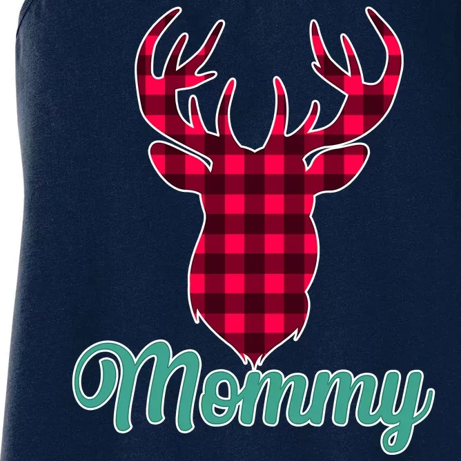 Matching Holiday Family Plaid Reindeer Mommy Women's Racerback Tank