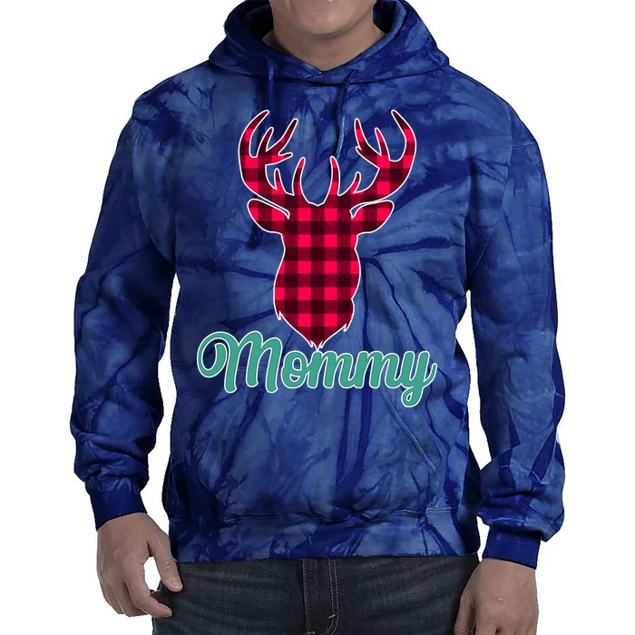 Matching Holiday Family Plaid Reindeer Mommy Tie Dye Hoodie