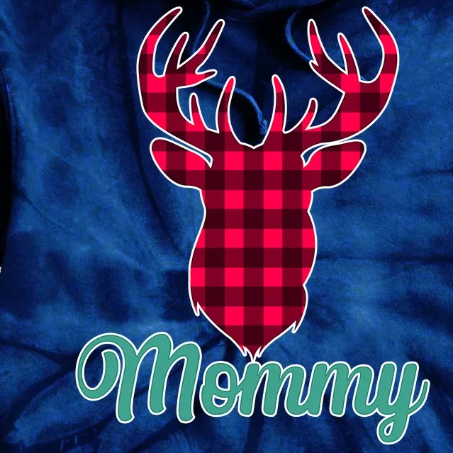 Matching Holiday Family Plaid Reindeer Mommy Tie Dye Hoodie