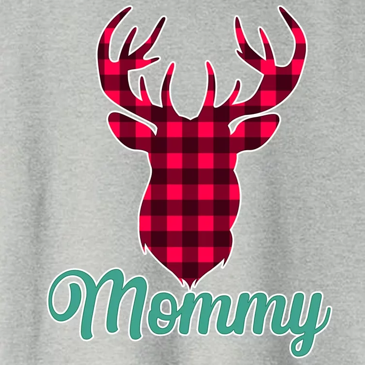 Matching Holiday Family Plaid Reindeer Mommy Women's Crop Top Tee