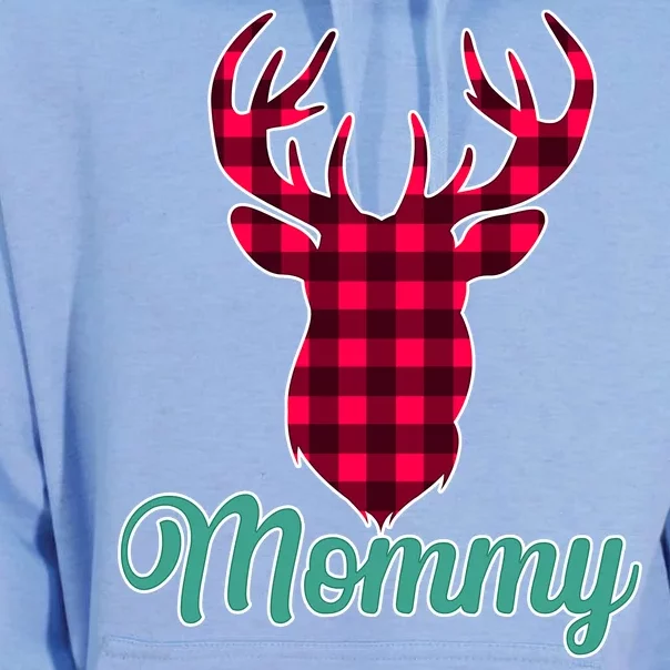 Matching Holiday Family Plaid Reindeer Mommy Unisex Surf Hoodie