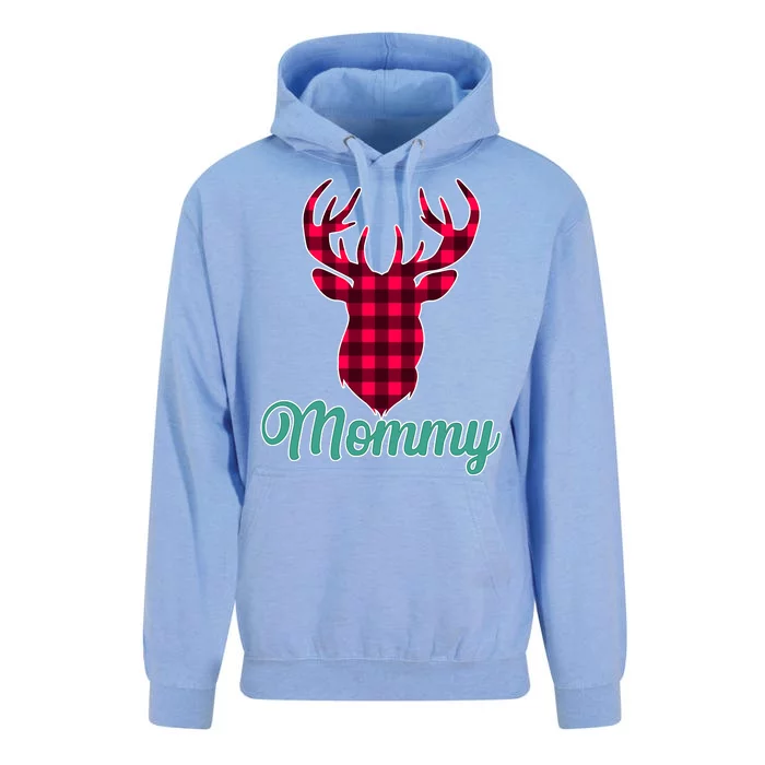 Matching Holiday Family Plaid Reindeer Mommy Unisex Surf Hoodie