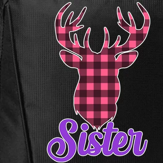 Matching Holiday Family Plaid Reindeer Sister City Backpack