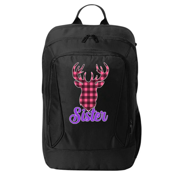 Matching Holiday Family Plaid Reindeer Sister City Backpack