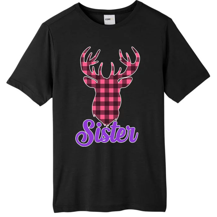 Matching Holiday Family Plaid Reindeer Sister ChromaSoft Performance T-Shirt