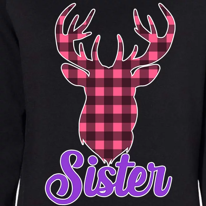 Matching Holiday Family Plaid Reindeer Sister Womens California Wash Sweatshirt