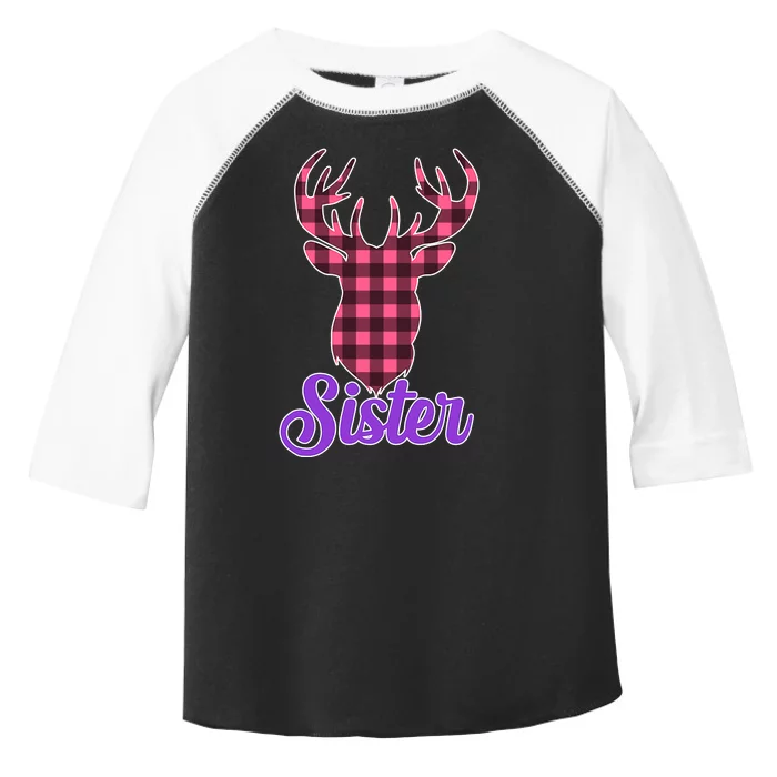 Matching Holiday Family Plaid Reindeer Sister Toddler Fine Jersey T-Shirt