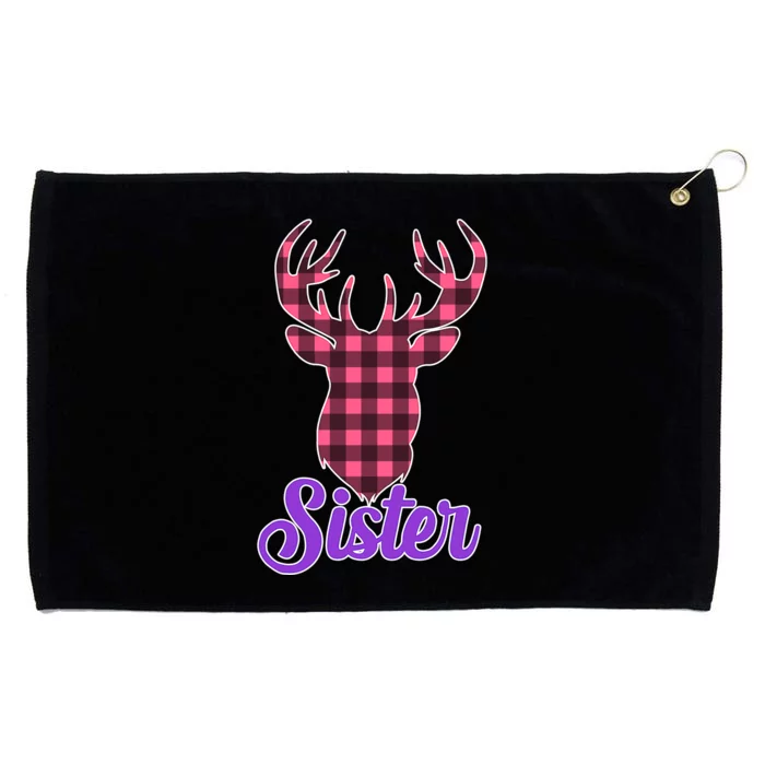 Matching Holiday Family Plaid Reindeer Sister Grommeted Golf Towel