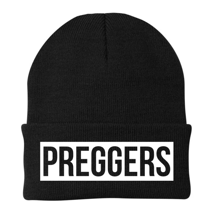 Maternity Slogan Preggers Box Logo Knit Cap Winter Beanie