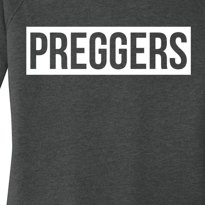 Maternity Slogan Preggers Box Logo Women's Perfect Tri Tunic Long Sleeve Shirt