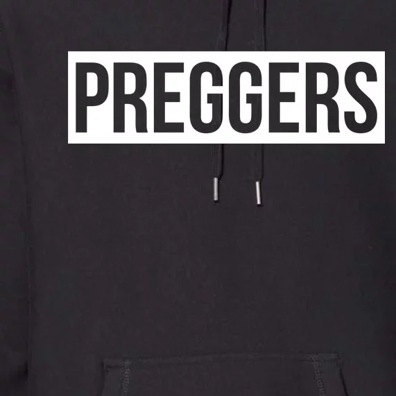 Maternity Slogan Preggers Box Logo Premium Hoodie