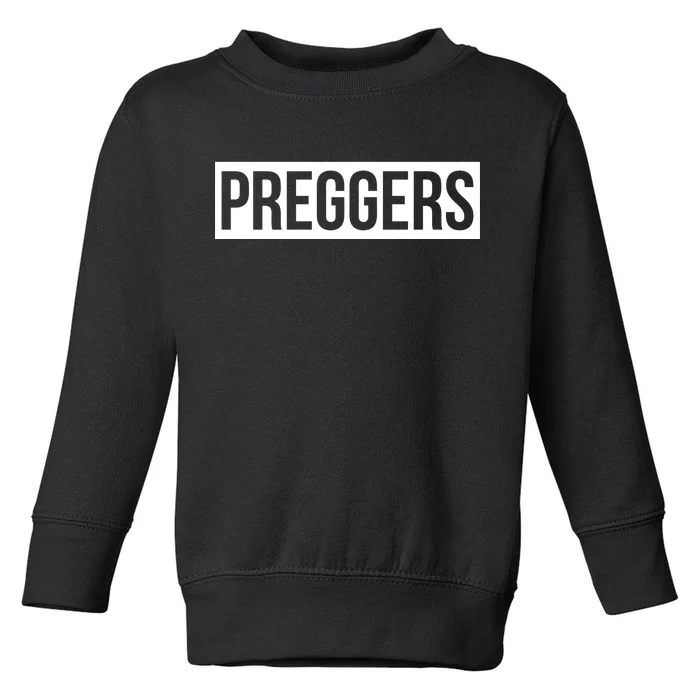 Maternity Slogan Preggers Box Logo Toddler Sweatshirt