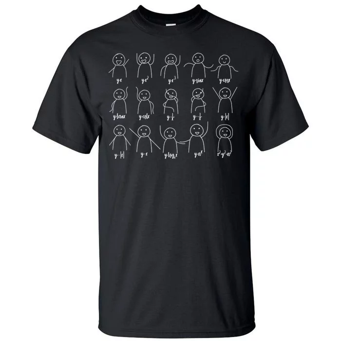 Math Equation Algebra Poses Graph Figures Tall T-Shirt