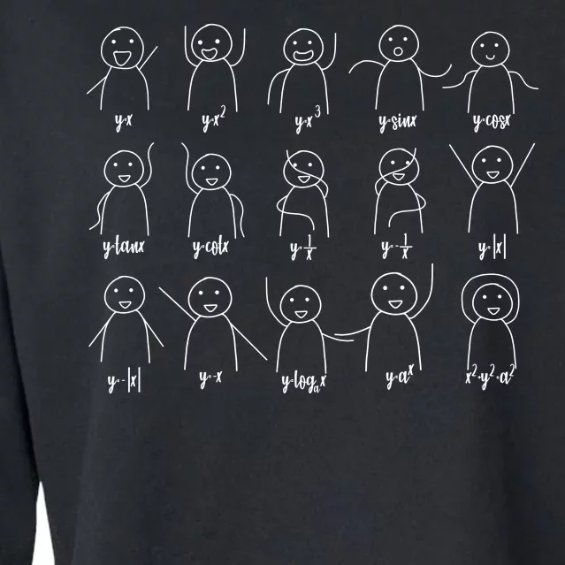 Math Equation Algebra Poses Graph Figures Cropped Pullover Crew