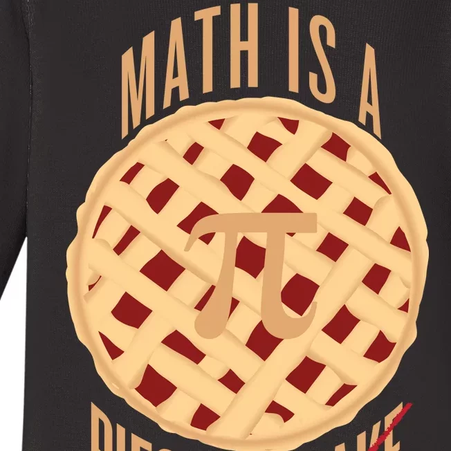 Math Is A Piece Of Cake Pi Day Baby Long Sleeve Bodysuit