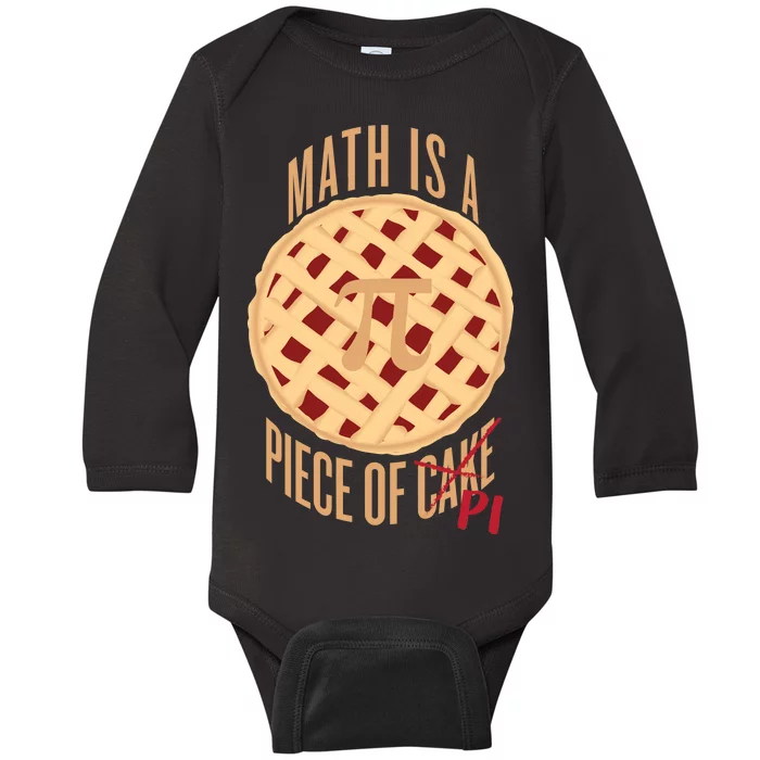 Math Is A Piece Of Cake Pi Day Baby Long Sleeve Bodysuit