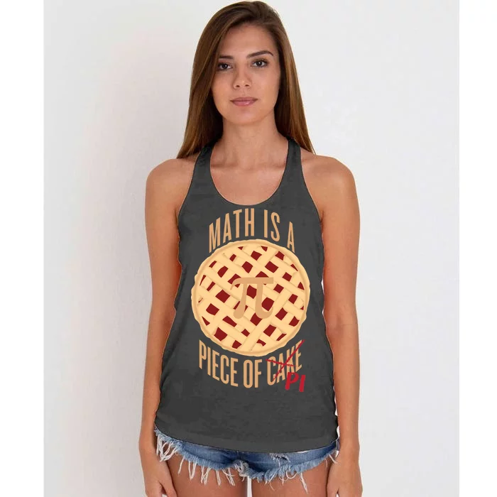 Math Is A Piece Of Cake Pi Day Women's Knotted Racerback Tank