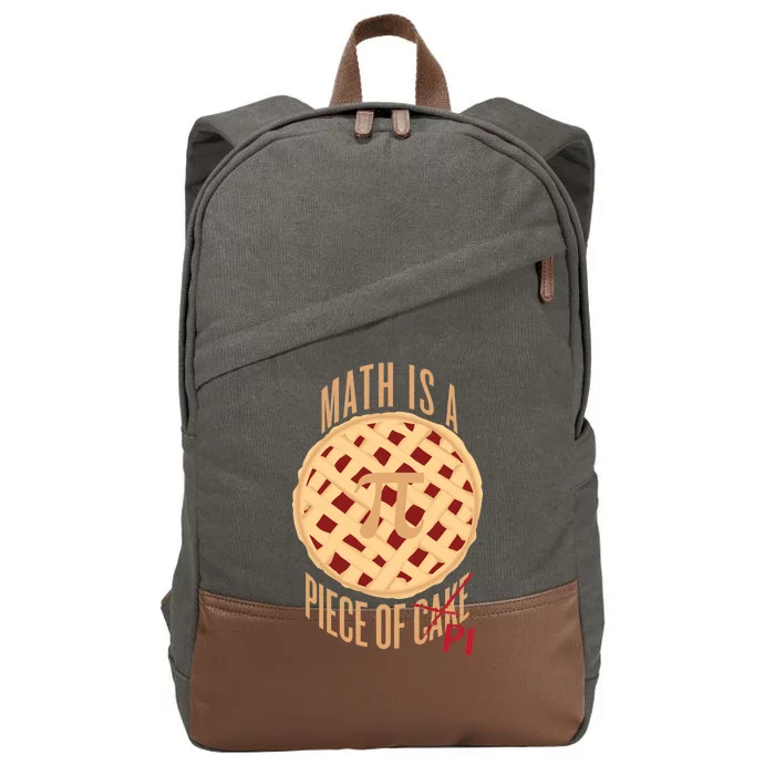 Math Is A Piece Of Cake Pi Day Cotton Canvas Backpack