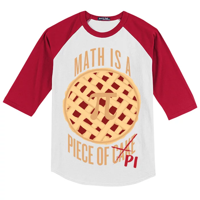 Math Is A Piece Of Cake Pi Day Kids Colorblock Raglan Jersey