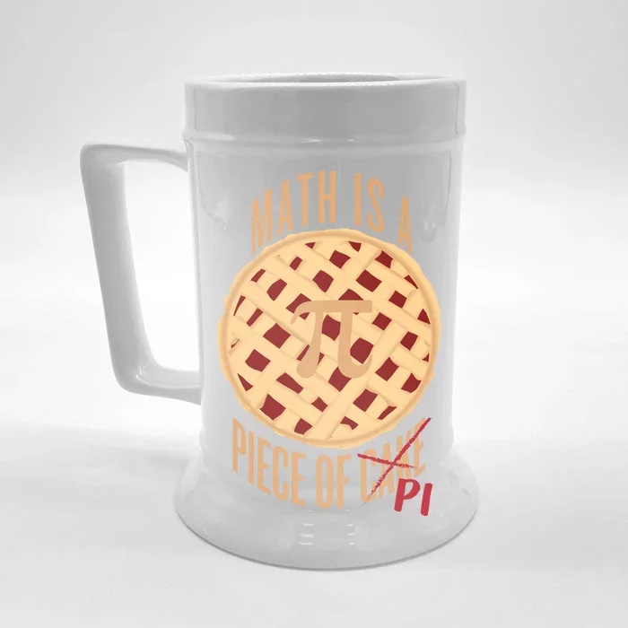 Math Is A Piece Of Cake Pi Day Front & Back Beer Stein