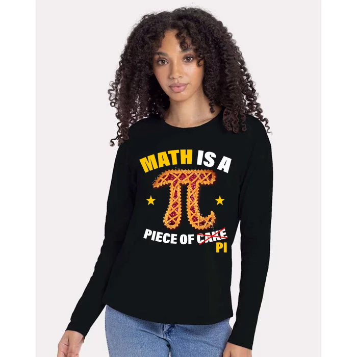 Math is a piece of pi Humor Womens Cotton Relaxed Long Sleeve T-Shirt