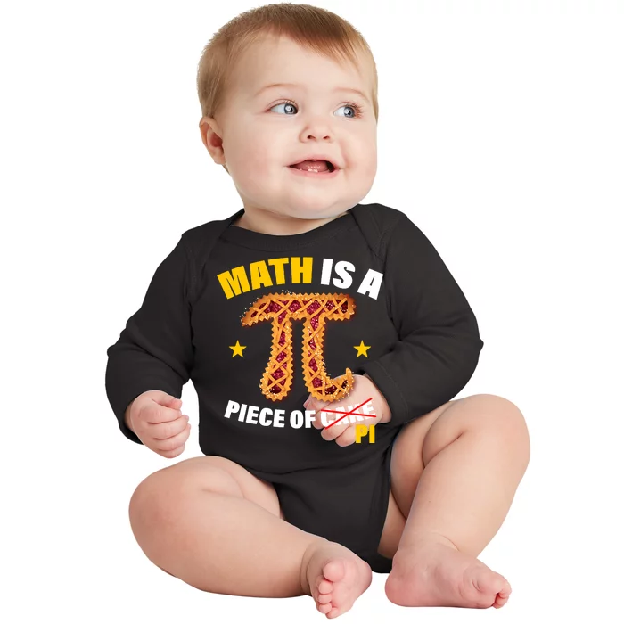 Math is a piece of pi Humor Baby Long Sleeve Bodysuit