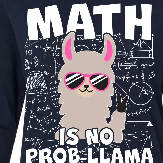 Math Is No Prob-llama Womens Cotton Relaxed Long Sleeve T-Shirt