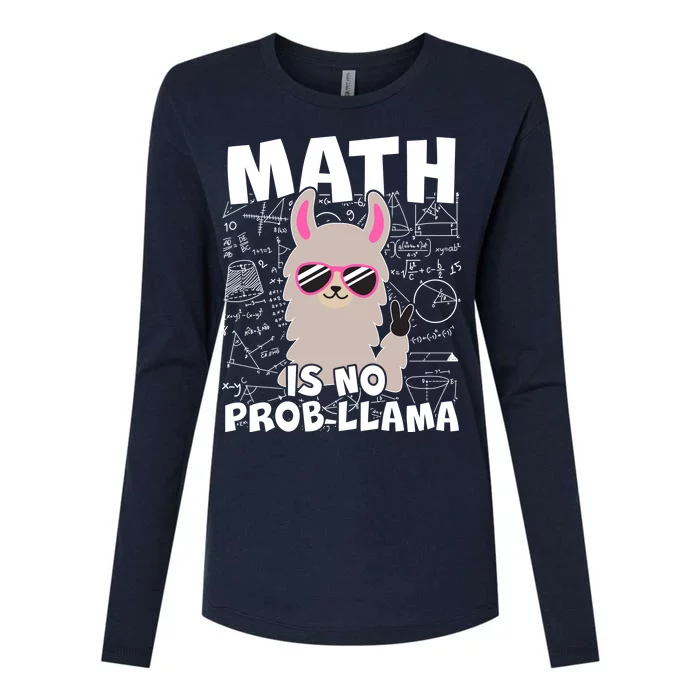 Math Is No Prob-llama Womens Cotton Relaxed Long Sleeve T-Shirt