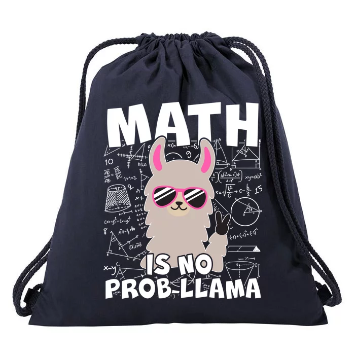 Math Is No Prob-llama Drawstring Bag