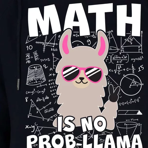 Math Is No Prob-llama Womens Funnel Neck Pullover Hood