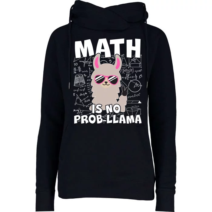 Math Is No Prob-llama Womens Funnel Neck Pullover Hood