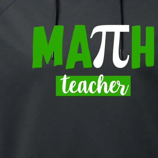 Math Teacher Pi Logo Performance Fleece Hoodie