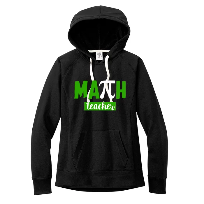 Math Teacher Pi Logo Women's Fleece Hoodie