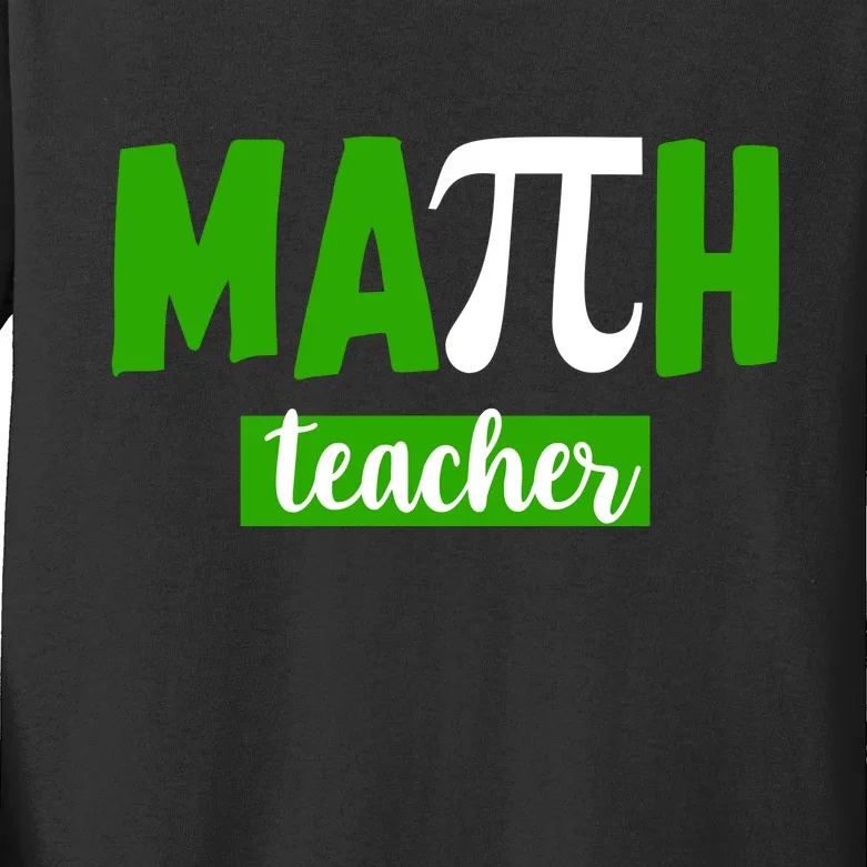 Math Teacher Pi Logo Kids Long Sleeve Shirt