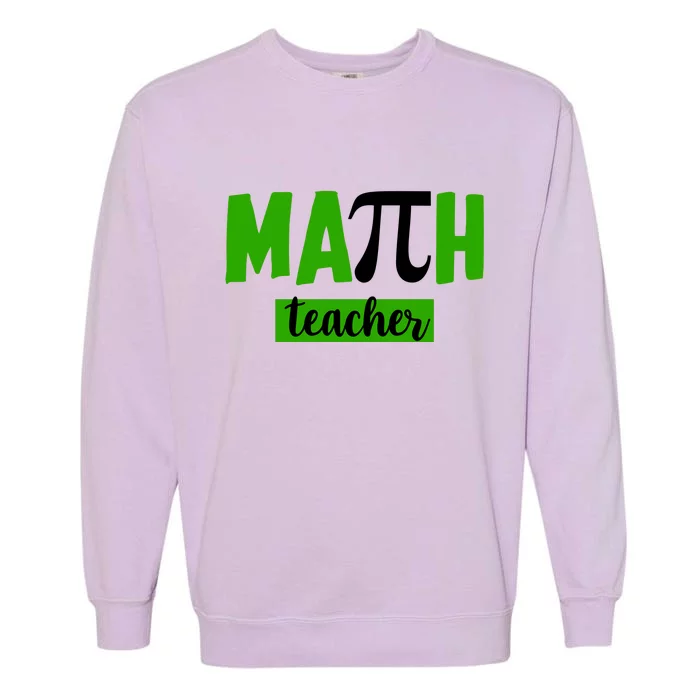 Math Teacher Pi Logo Garment-Dyed Sweatshirt