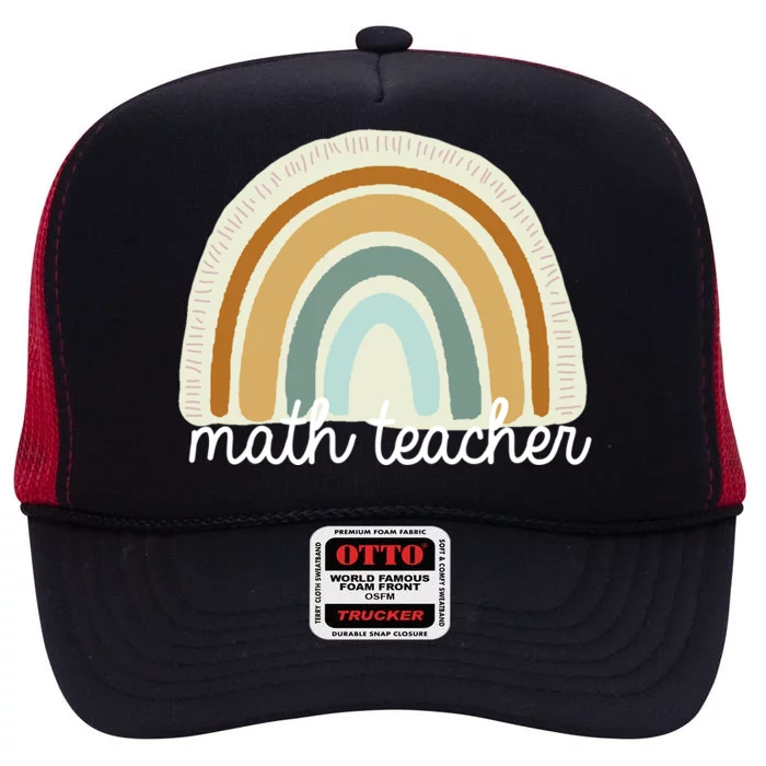 Math Teacher Rainbow High Crown Mesh Trucker Hat