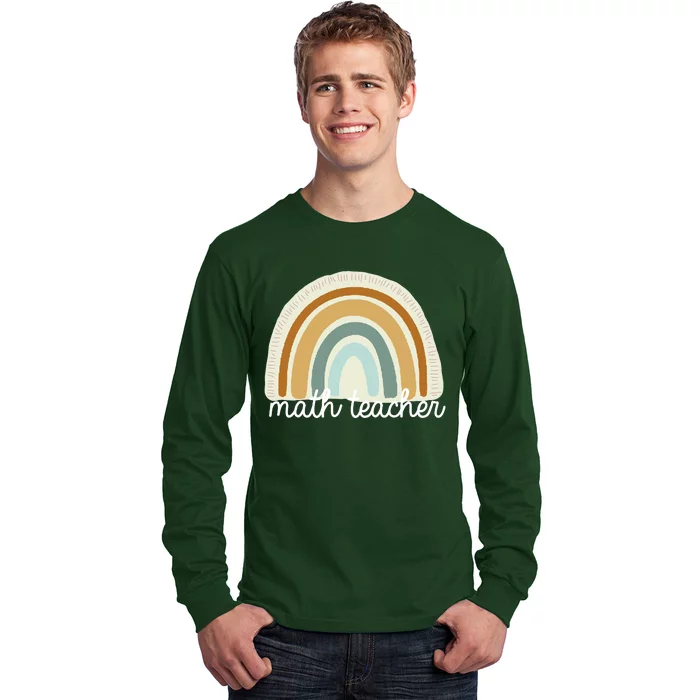 Math Teacher Rainbow Long Sleeve Shirt