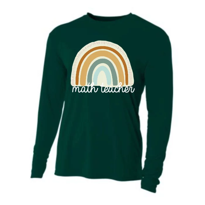 Math Teacher Rainbow Cooling Performance Long Sleeve Crew