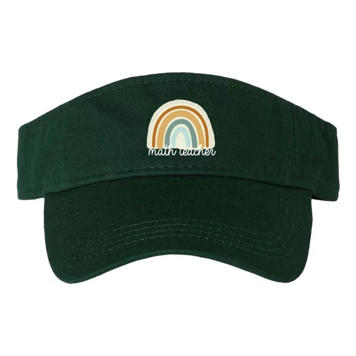 Math Teacher Rainbow Valucap Bio-Washed Visor