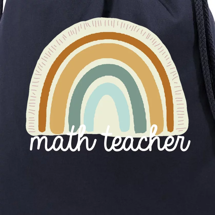 Math Teacher Rainbow Drawstring Bag