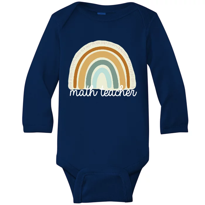 Math Teacher Rainbow Baby Long Sleeve Bodysuit