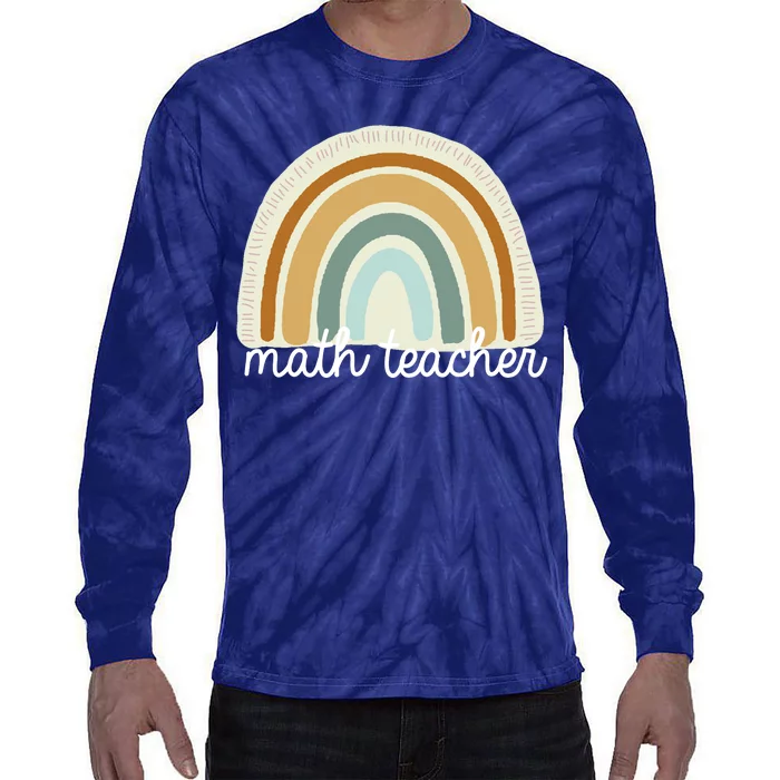 Math Teacher Rainbow Tie-Dye Long Sleeve Shirt