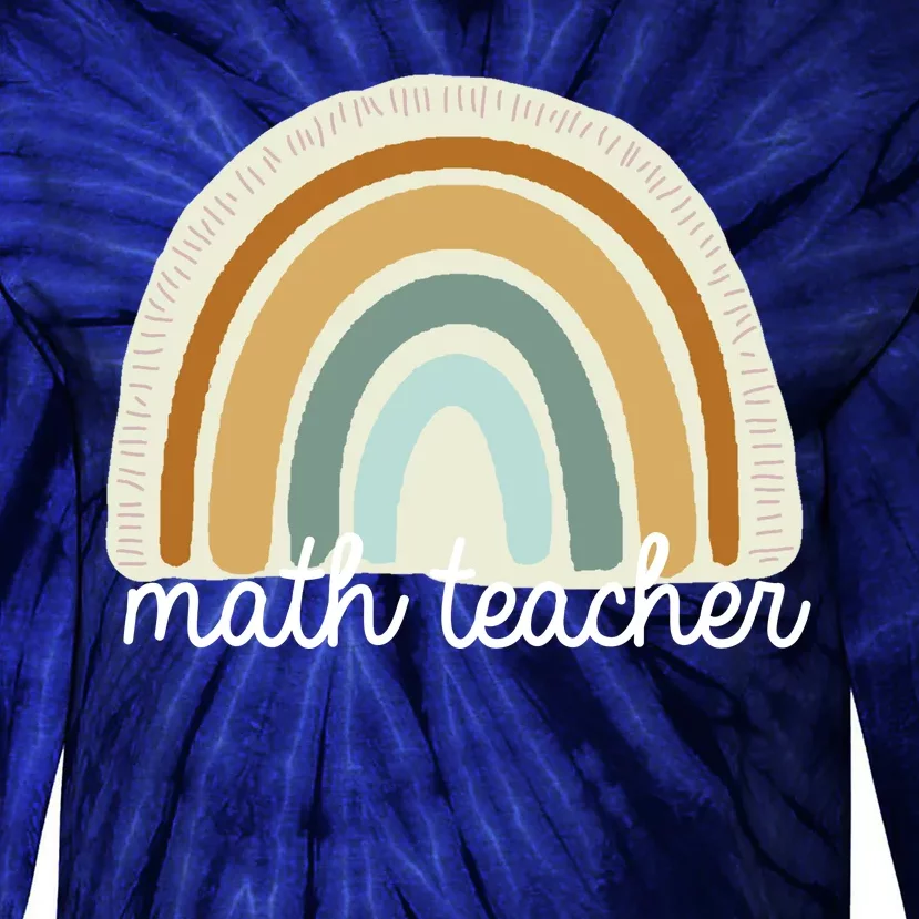 Math Teacher Rainbow Tie-Dye Long Sleeve Shirt