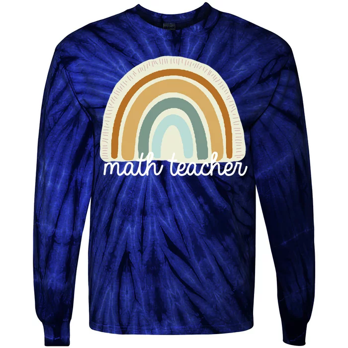 Math Teacher Rainbow Tie-Dye Long Sleeve Shirt