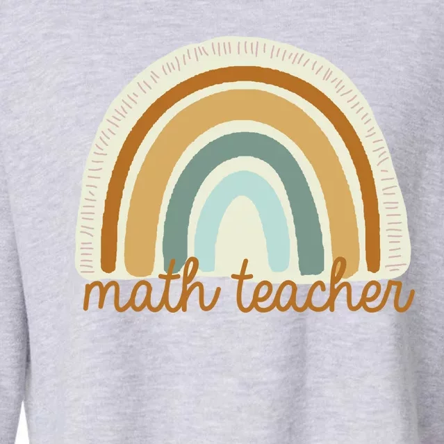 Math Teacher Rainbow Cropped Pullover Crew